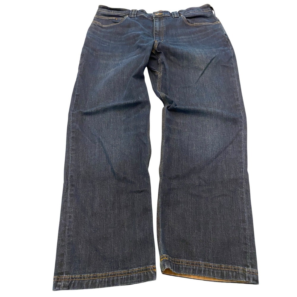Duluth Trading Co Ballroom Double Flex Jeans Men 38x30 Blue Denim Work Pants